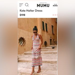 NWT Show Me Your Mumu Kate Halter Dress Summer Wave Knit (Small)